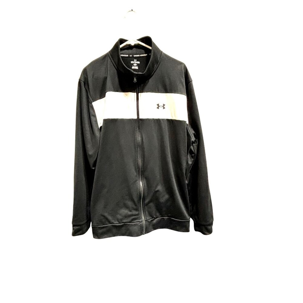 Under Armour Mens Full-Zip Jacket Black/White Size XXL Lightweight Performance